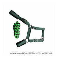 Adjustable Horse Halter with Lead Rope Buckle Adjustment Halter and Lead Rope Set Metal Hardware Equestrian Gear Quick-fit/removable for Stable, Riding School