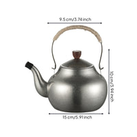 Teapot with Rope Wrapped Handle Food Grade Stainless Steel Teapot Large Capacity Cookware for Camping