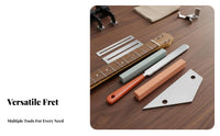 Stainless Steel Guitar Fret Dressing Tool Set Professional Grade Fret Leveling File Kit Precision Measurement for DIY Enthusiasts, on the Go