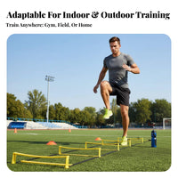 Versatile 2 in 1 Agility Ladder Hurdles Portable Agility Ladder and Hurdle Set Lightweight Coordination Training Hurdles Long-Lasting for Basketball Players, Athletes, Coaches, Outdoor, Sports Field, Gym