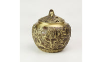 Metal Tea container with Dragon Motif Ornate Metal Tea Container with Lid Decorative container for Collectors, Home Display, Office Decor