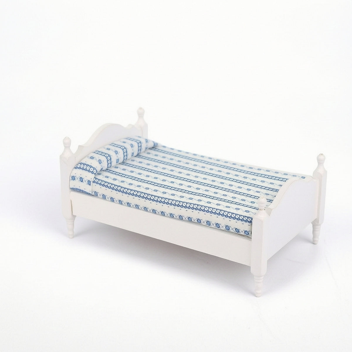 1:12 Scale Miniature Dollhouse Bed Collectible Dollhouse Bed Decorative Furniture Detailed for Collectors, Hobbyists, Kids, Bedroom Scene, Diorama
