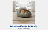 Enclosed Pet Den Removable and Cleanable Adaptable Cave Bed Exceptionally Warm 2-in-1 Design for Living Room, Bedroom