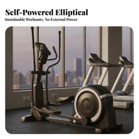 Commercial Elliptical Machine Full Body Workout Self-Generating Elliptical Heavy-Duty Steel Frame Resistance Cross