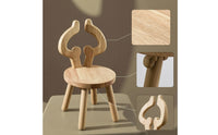 Natural Wood Stool with Backrest Wooden Children's Chair Easy to Clean Kids Stool Safe for Playroom