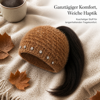 Women's Winter Knitted Headband Ear Warmer Neck Scarf with Rhinestones