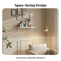 Space Saving Bracketed Board Shelf Triangular Support Bracket Household Storage Multi-Purpose Wall Furniture Sturdy Construction for Homeowners, Decor Enthusiasts, Living Room, Bedroom, Home Office, Hallway
