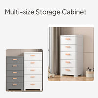 Plastic Storage Cabinet with Drawers, Multi-Layer Organizer