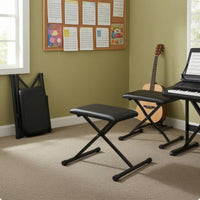 Folding Instrument Stool Sturdy Adjustable Keyboard Stool Heavy Duty Bench for Pianists, Instrumentalists