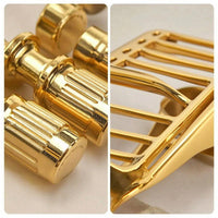 Guitar Hardware Kit Gold-Plated Guitar Bridge and Tuners Bridge Screws Replacement Tuner Screws Upgrade for Guitarists