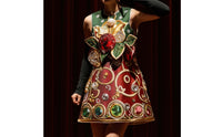 Christmas Costume Dress Festive Christmas Dress Knee Length Clothing for Women, Entertainers, Stage Performances