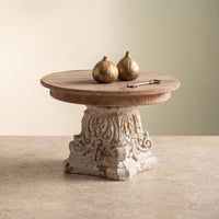 Wooden Pedestal Stand Decorative Pedestal Stand Round Wood Riser for Photo Shoots