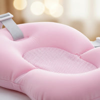 Baby Bath Support Mat Contoured Baby Bath Pad with Straps Supportive Cushioned for Newborns