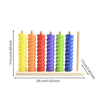 Rainbow Bead Abacus Textured Wooden Abacus Toy Hand-Eye Coordination