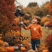Spooky Witch Wind Wind Spinner Kinetic Wind Wind Spinner with Witch Topper Whimsical Halloween Lawn Ornament Fantasy for Decorators