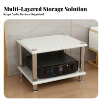 Shock Absorbing Audio Equipment Rack Stable Steel Frame Multi-Tier Amplifier Stand Heavy Duty Audio Cabinet Rack Easy Assembly for Audiophiles, Home Theater, Office