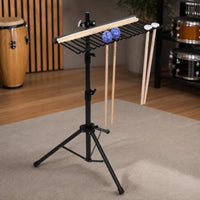 Drumstick Rack with Tripod Base Stable Drumstick Holder with Clamp Adjustable Musical Accessory for Drummers, Percussionists, Stage, Rehearsal Studio