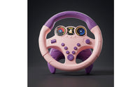 360-Degree Rotating Steering Wheel Toy with Straps Simulated Steering Wheel Toy with Base Interactive Battery-Operated for Toddlers, Kids, Children, Car Travel, Stroller, Playroom