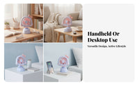Tilted Head Mini Desktop Fan Compact Cooling Device Pedestal Stand