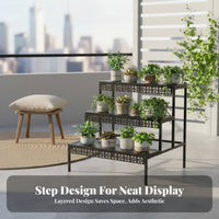 Indoor & Outdoor Use 3-Tier Stepped Plant Shelf Space-Saving 3-Tier Plant Stand Weather-Resistant Flower Rack Easy Assembly for Gardeners, Apartment Dwellers, Homeowners, Balcony, Windowsill, Patio, Living Room