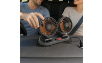 Twin-Head Car Fan Plastic Twin Head Car Fan Parking Number Plate
