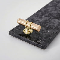Marble Tray with Handles Multifunctional Tray with Gold Handles for Vanity, Washroom Counter, Hotel