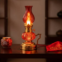 LED Oil Lamp Imitation Smokeless Wavering Glow Table Lamp Energy Efficient Vintage Windproof Lantern Lantern for Buddhists, Housewarming, Altar