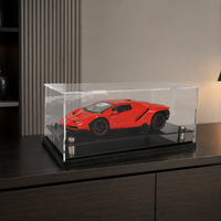 Acrylic Display Case, Clear Display Box with Black Base, 40x20cm Dustproof for Model Car, Collectible & Memorabilia