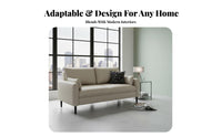 Modern Design Straight-Line 3-Seater Sofa Soft Upholstery Living Room Furniture Easy to Clean Couch High-Resilience Filling for Apartment Dwellers, Young Adults, Homeowners, Small Areas, Reception Area, Office