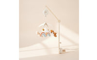Baby Mobile with Music Box Soft Fabric Crib Mobile Music Box Rotator Clamp-on for Newborn