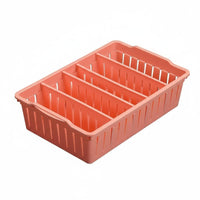 Multi-Compartment Hollowed-perforated Rectangular container long-finaling Storage Basket Lightweight Desktop Organizer Stackable Design for Home Organizers, Office Workers, Homemakers, Kitchen, School, Dorm Room, Bathroom