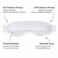 Reusable Therapy Gel Eye for Cooling Masks with Pads for Adults, Microwaveable for Headache Relief