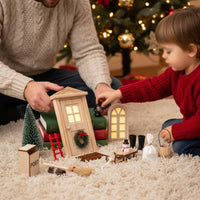 Diy Christmas House Kit Festive Miniature Scene Kit with Snowman Artisanal Miniatures Delicate for Shelf Decor