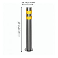 Base Plate Stainless Steel Warning Post Circular Top Reflective Warning Post Locking Structure Reflective Steel Bollard Vertical Form