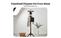 European Design Stand-Alonestanding Coat Rack Multiple Hooks Stand-Alonestanding Multi-Hook Coat Tree Sturdy and Stable Garment Holder Strong Load-Bearing for Apartment Dwellers, Homeowners, Office Workers, Bedroom, Living Room, Entryway, Hallway
