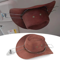 Stainless Steel Car Hat Holder with Spring Clip Sturdy Visor Hat Hanger Compact Organizer Heavy Duty for Drivers, Truck