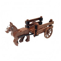 Horse-Drawn Carriage Model Spoked Wheels Building Blocks Toy