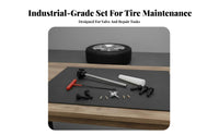 Heavy Duty Tire Valve Installation Removal Tool Professional Grade Tire Valve Tool Set Easy to Use for Mechanics, Garage, Roadside Emergency