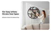 Circular Wall Shelf European design Display Rack Round Shape Space-Saving for Homeowners, Renters, Entrypassage