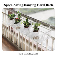 Space-Saving Design Hanging Railing Rack No Drilling Required Balcony Shelf Weather Resistant Plant Holder Adjustable attachments for Apartment Dwellers, Gardeners, Homeowners, window sill, Patio, Porch, Fence