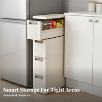 Space-Saving Narrow Gap Cabinet Slim Design Household Storage Multi-Tier Drawer Unit Wheeled for Apartment Dwellers, Homeowners, Small Spaces, Kitchen, Bathroom, Dorm Room