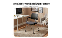 Breathable Backrest Wheeled Armchair with Perforated Back Effortless-rollingRolling Casters Wheeled Task Chair Ergonomic Design Office Furniture Padded Seat for Employees, Conference Attendees, Home Workers, Training Room, Workplace