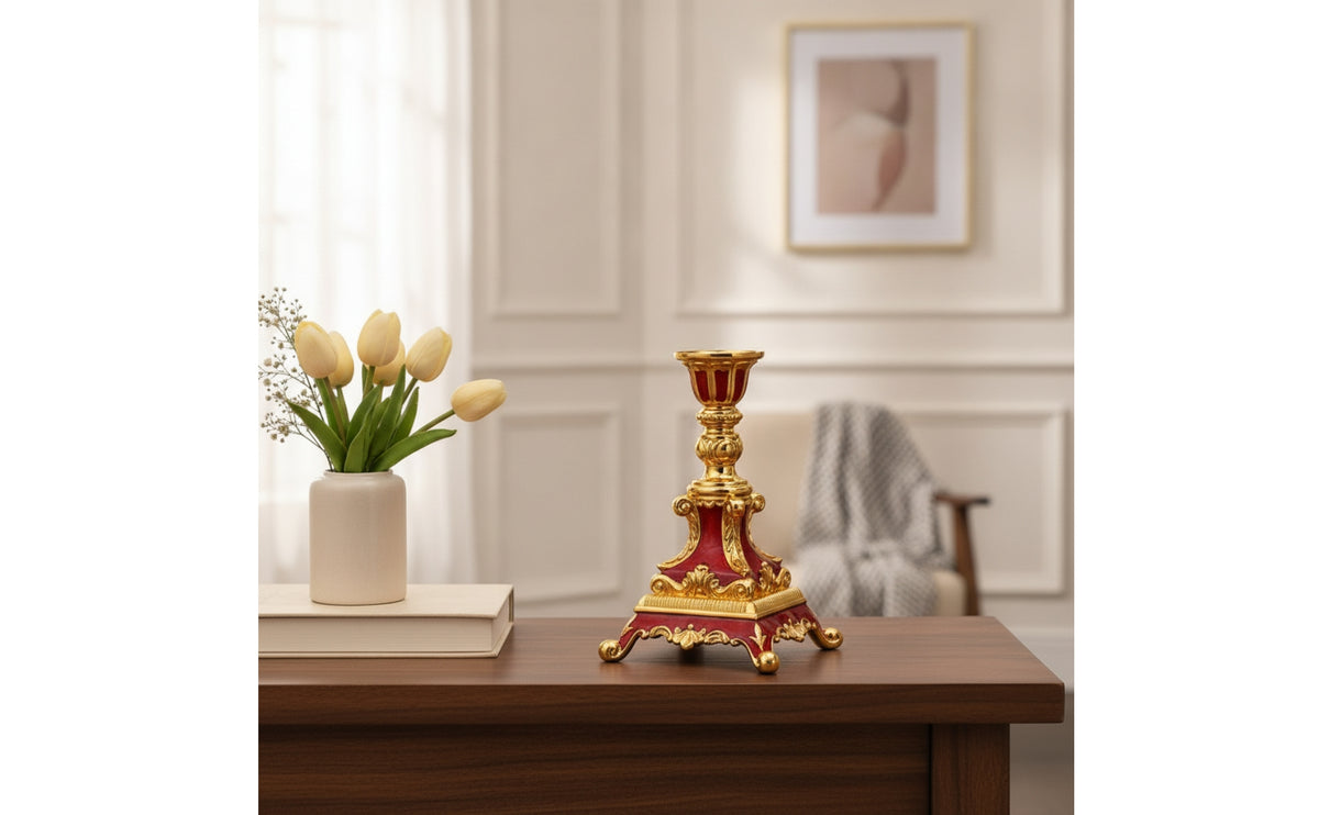 Candlestick Ornate Tabletop Ornament Metal for Decorators