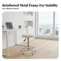 With Wheels Adjustable Padded Swivel Stool Long-Lasting Chrome Finish Adjustable Wheeled Stool Heavy Duty Salon Chair Anti-Slip Design for Laboratory Technicians, Receptionists, Barbershop, Laboratoryoratory, Reception Area, Retail Counter