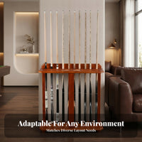 Walnut Finish Billiard Cue Rack for Game Room