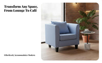 Nordic aesthetic Upholstered Armchair space-saving Footprint Upholstered Tub Chair Padded Armrests Seating Furniture Comfortable Backrest for Apartment Dwellers, Interior Designers, Living Room, Coffee Shop, Boutsideique, Reception Area
