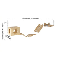 Cat Climbing Frame with Shelves, Cable Car Walking Combination, Solid Wood Wall Mount Scratch Post + Cat Nest Combination 2 for Large Indoor Cats