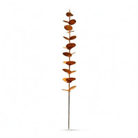 Eucalyptus Leaf Decor Rusted Garden Stake with Leaves Weathered Botanical Sculpture for Gardeners, Interior Stylists, Patio, Planters, Countertops