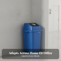 30 L Push-Open Trash Bin Domed Lid Square Trash Bin Space Saving Household Storage Indoor Outdoor Use for Commercial Areas