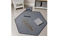 Hexagonal Pet Mat Gray Quilted Pet Mat Black Trim